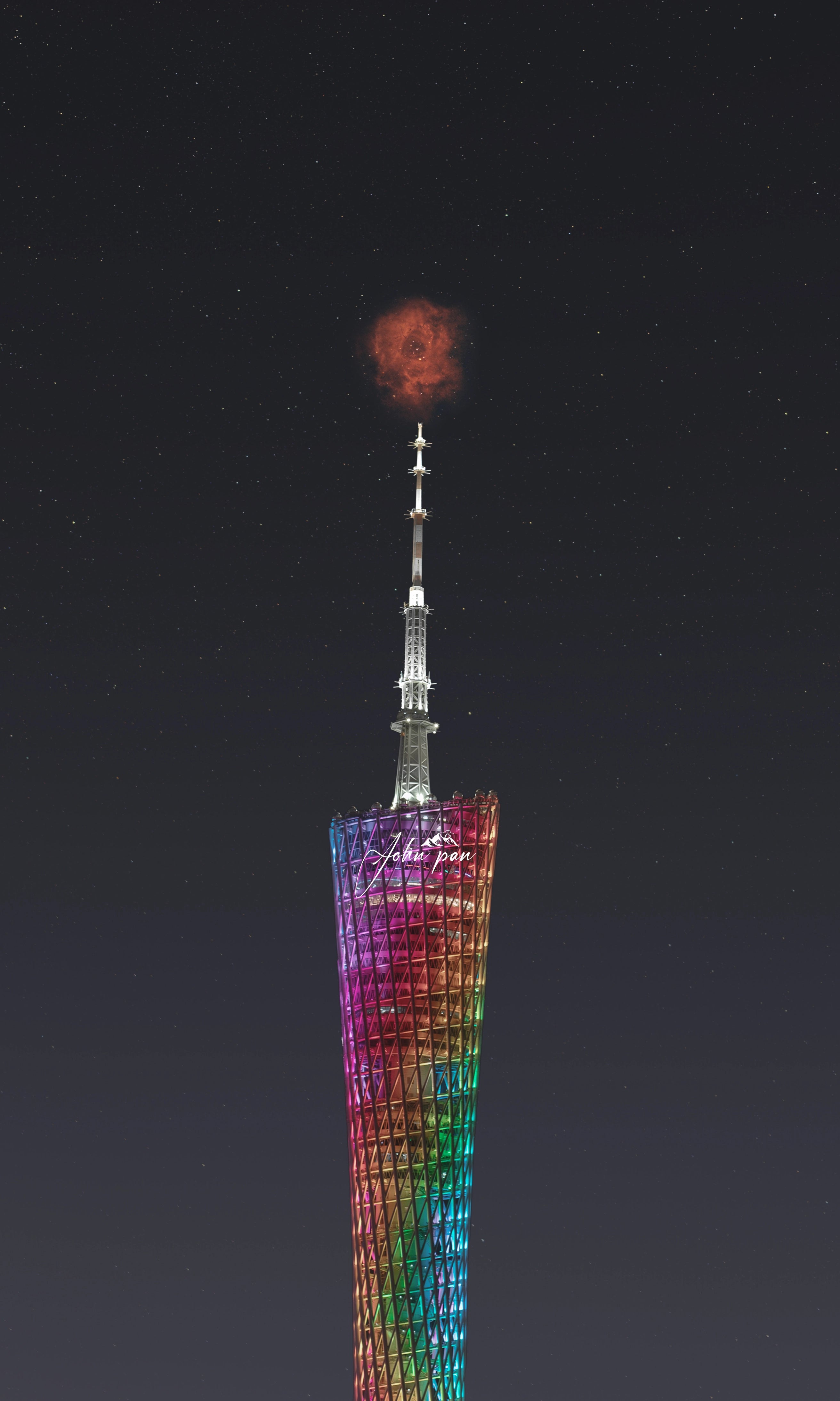“Rosette Nebula Over Canton Tower”